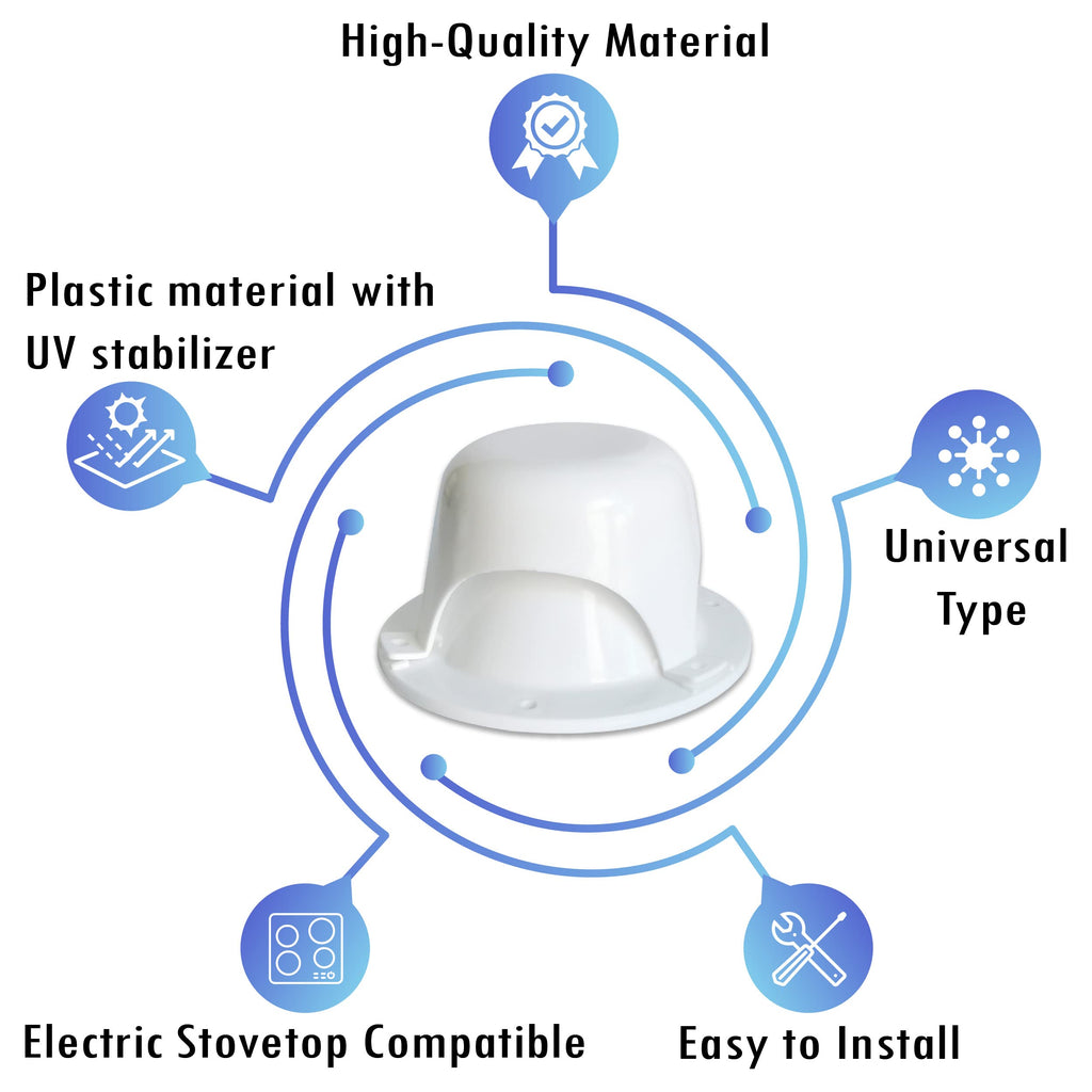 White RV Roof Vent Cover Y8393