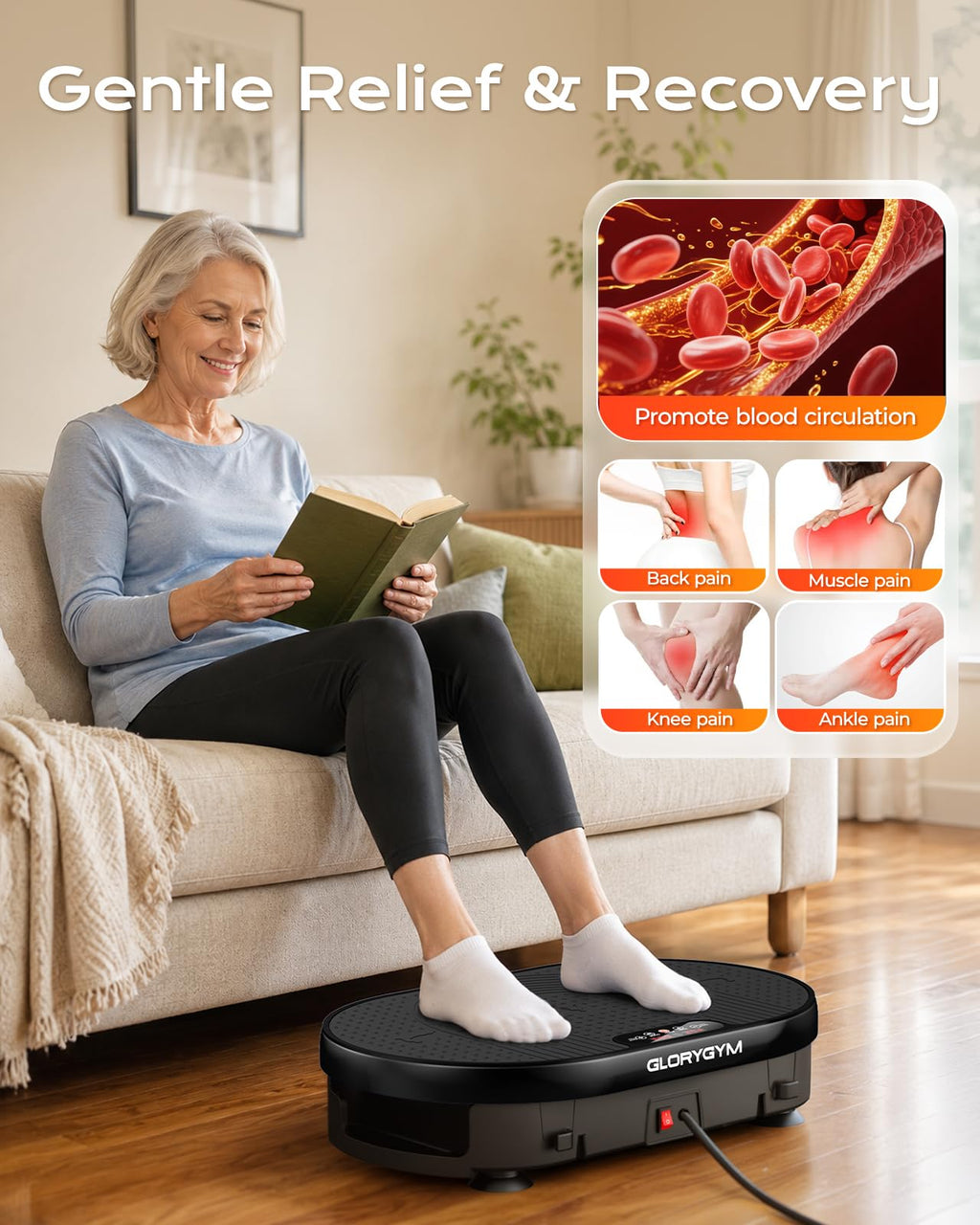 Vibration Plate Exercise Machine with Resistance Bands V693
