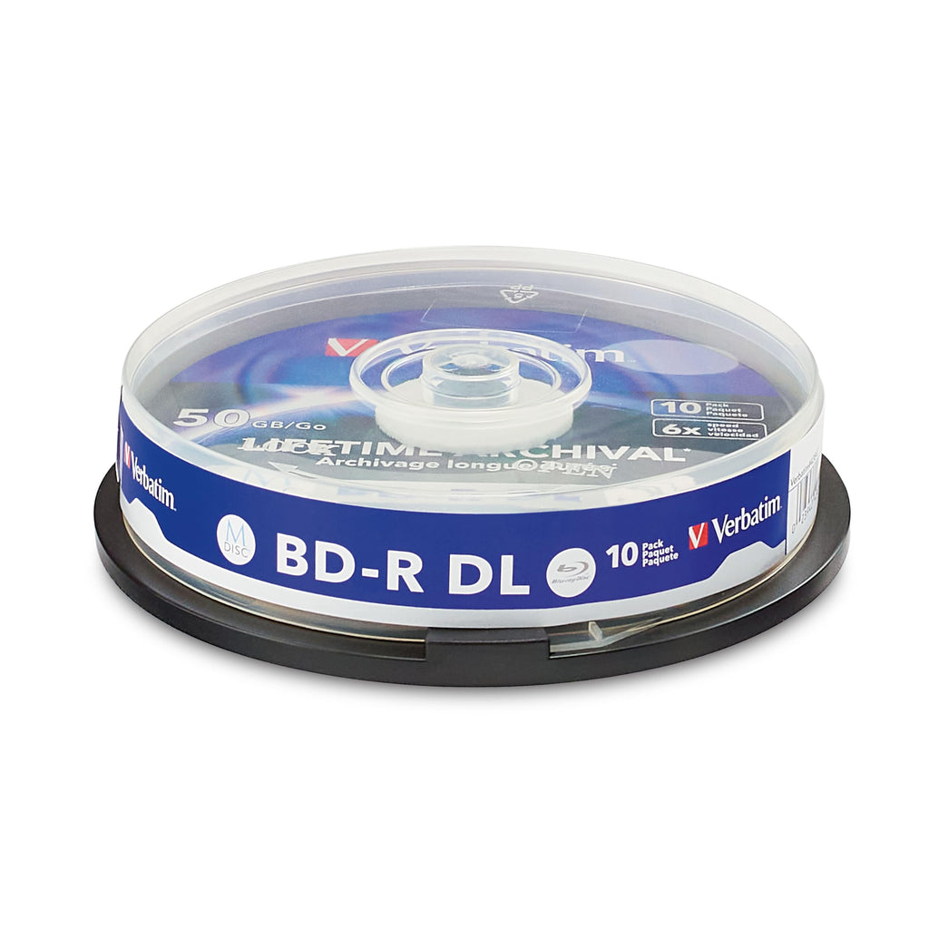 M DISC BD-R DL 50GB Inkjet Printable Discs, 10 Pack I729607