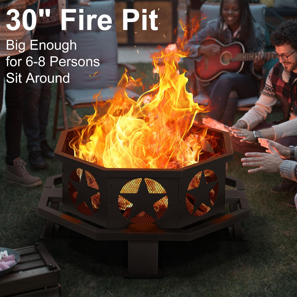 32 inch Fire Pit with Fire Poker A271102