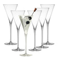 Clear Hand Blown 4 oz Martini Glasses Set of 6 D39903