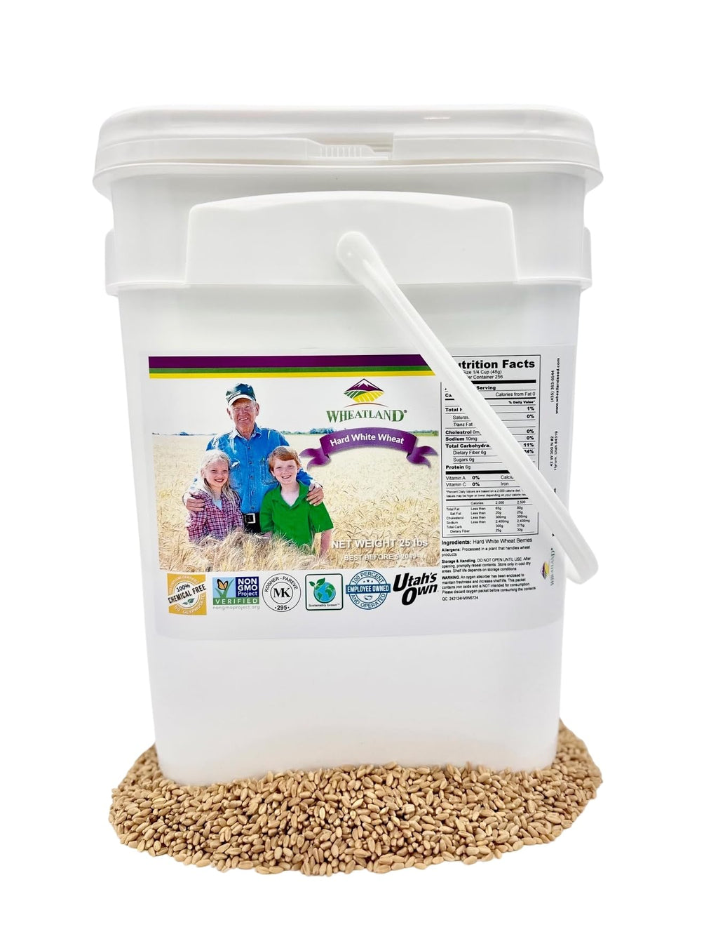 Hard White Wheat Berries 25 lb Bulk Non GMO P75657
