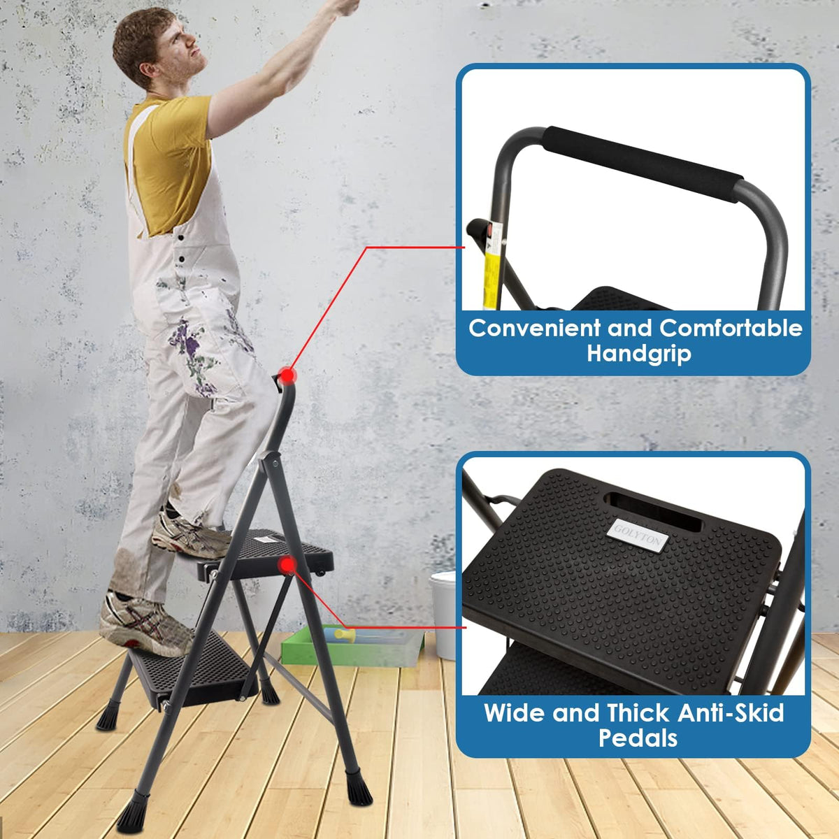 2 Step Ladder 500lbs Capacity O853622