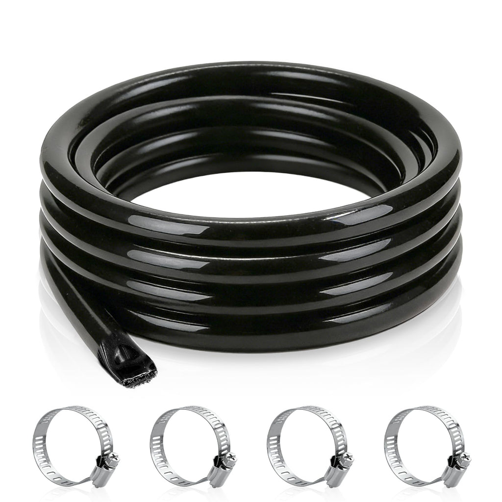3/4 Inch ID x 100ft PVC Hose with 4 Stainless Steel Hose Clamps V2689