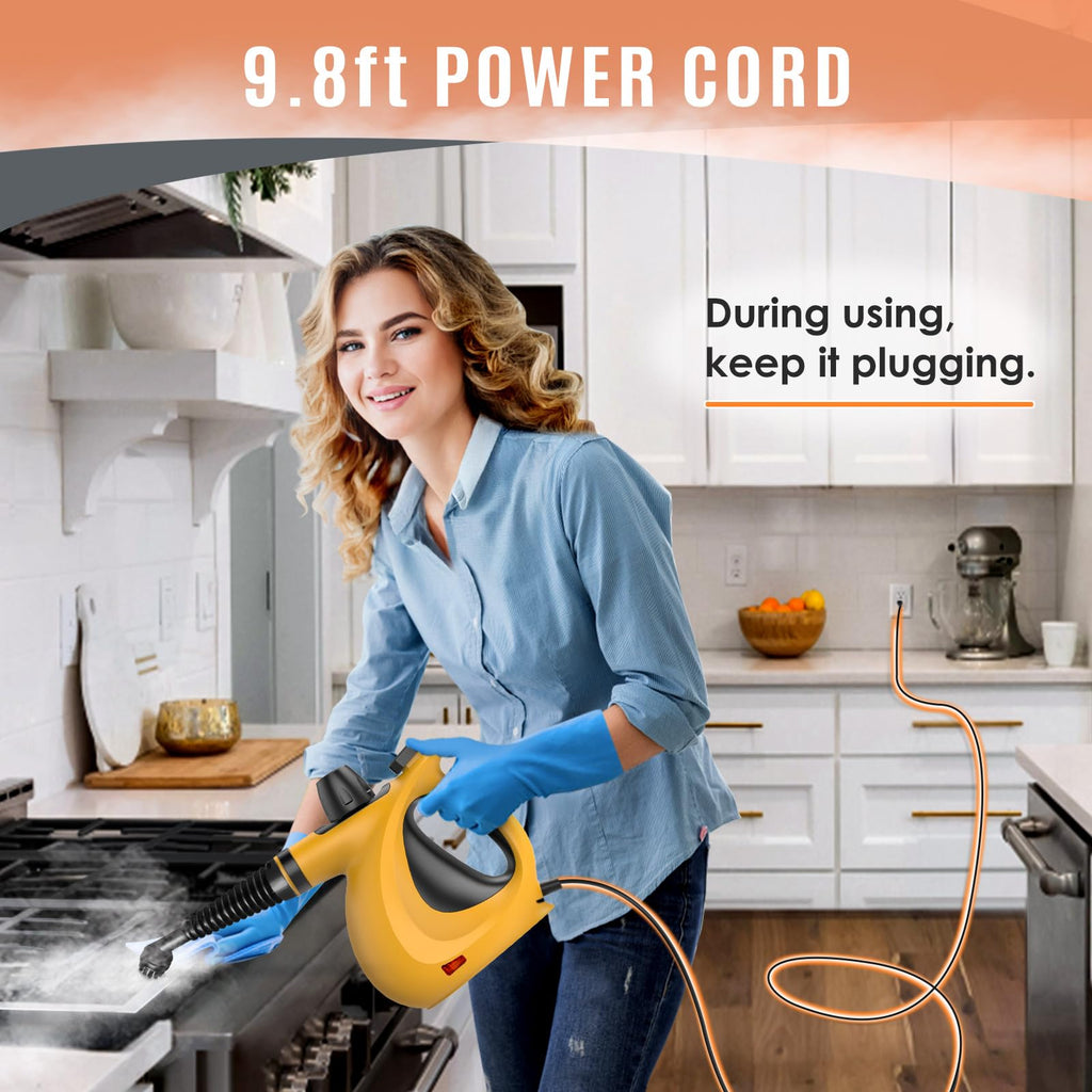 Pressurized Handheld Multi-Surface Natural Steam Cleaner with 12 pcs Accessories H89155