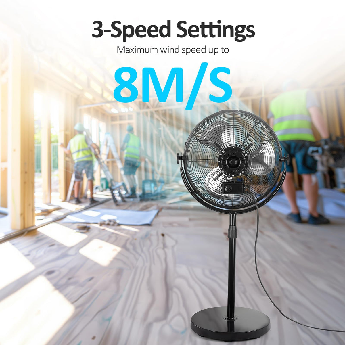 20 Inch Heavy Duty High Velocity Metal Stand Pedestal Fan B355