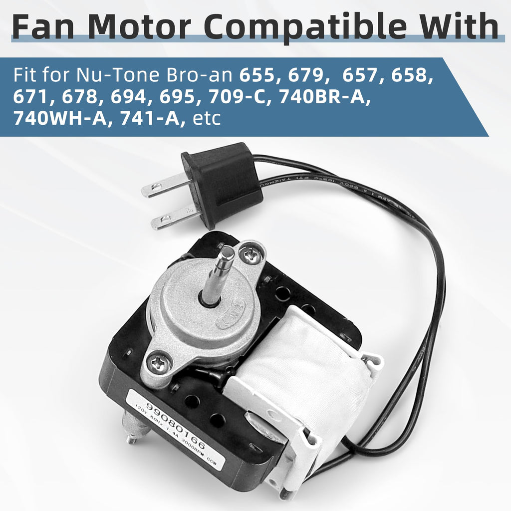Bathroom Vent Bath Fan Motor Kit Replacement 70cfm 1.4 Amp 120V Q50553