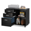 Wood 3 Drawer Black File Cabinet R266962