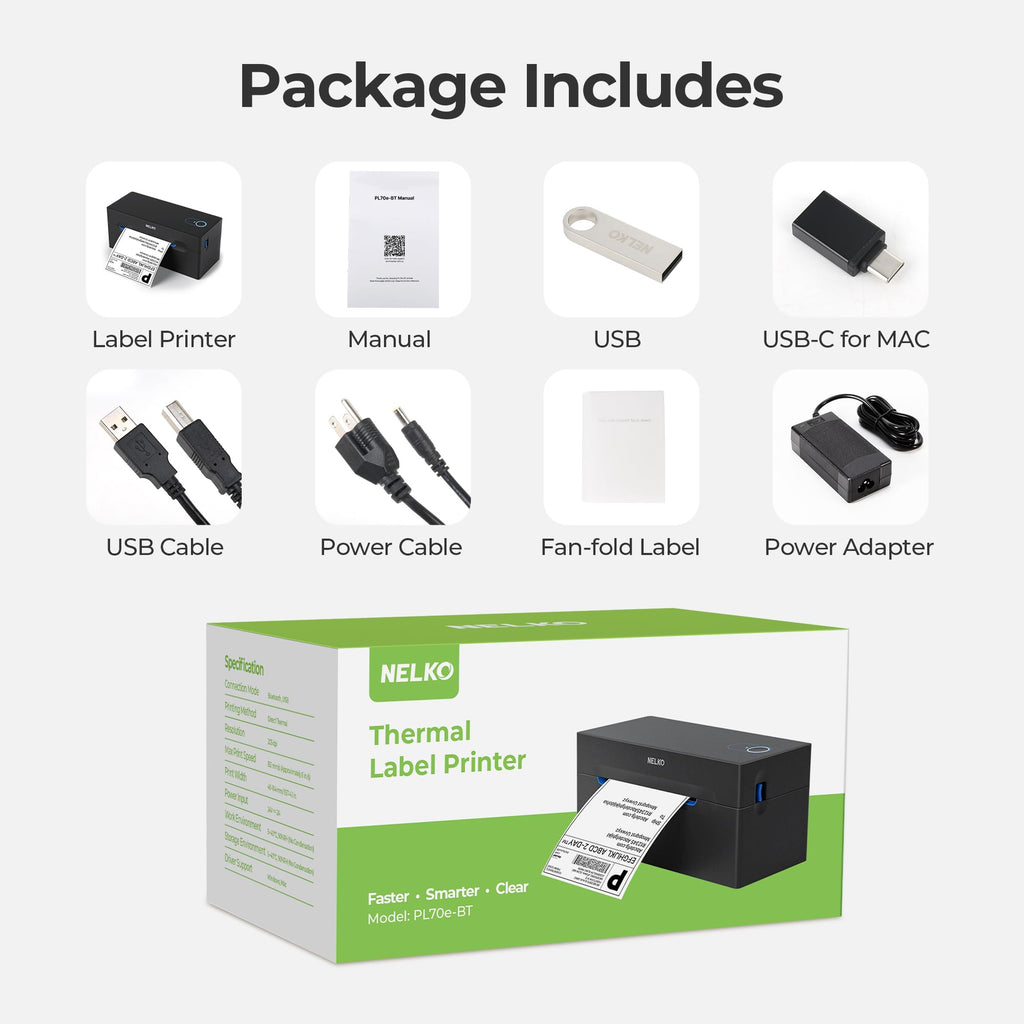 Bluetooth Thermal Shipping Label Printer J578634