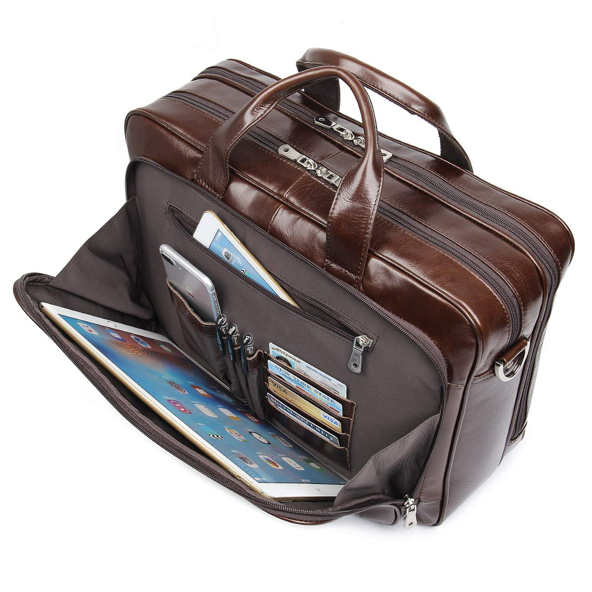 Leather 16'' Laptop Messenger Bag P578
