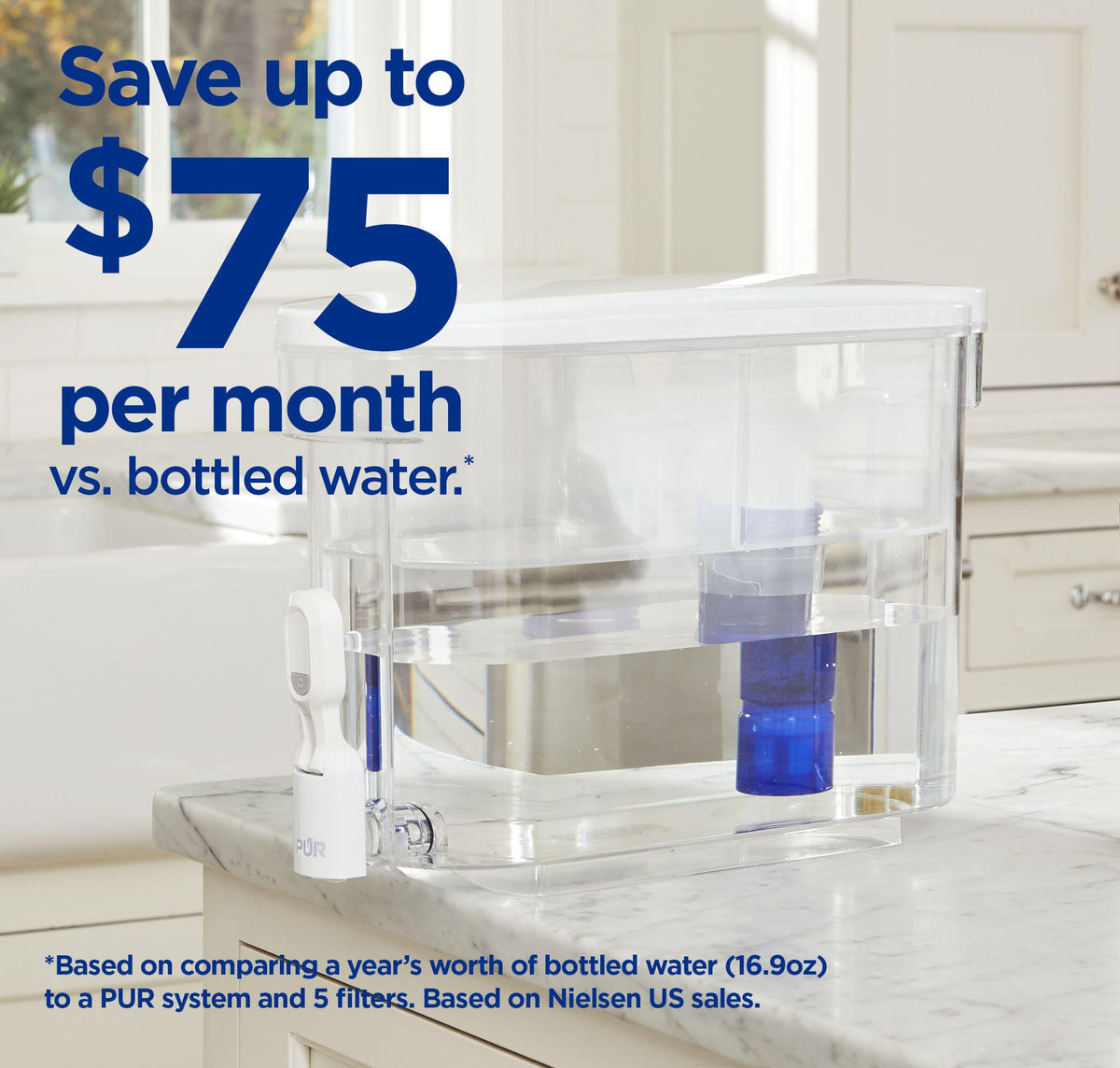 White Water Filter Dispenser with Filter G684