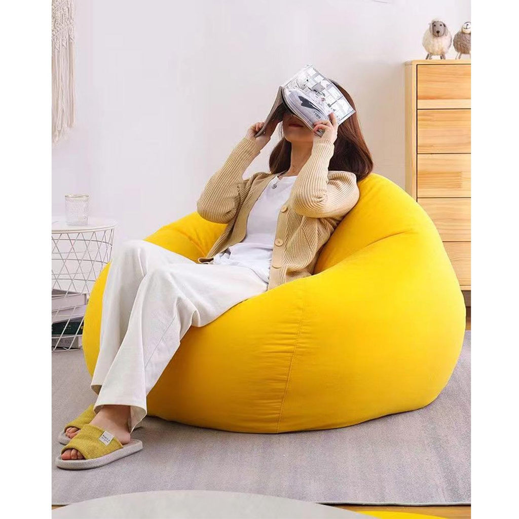 Yellow Large Bean Bag Chair Cover I79638