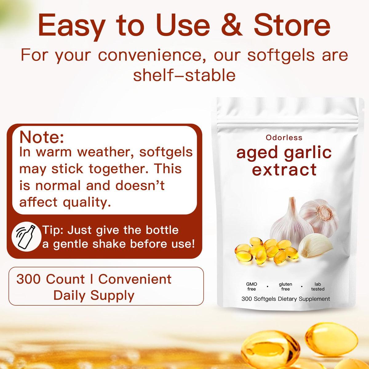 Odorless Organic Garlic Capsules D90548