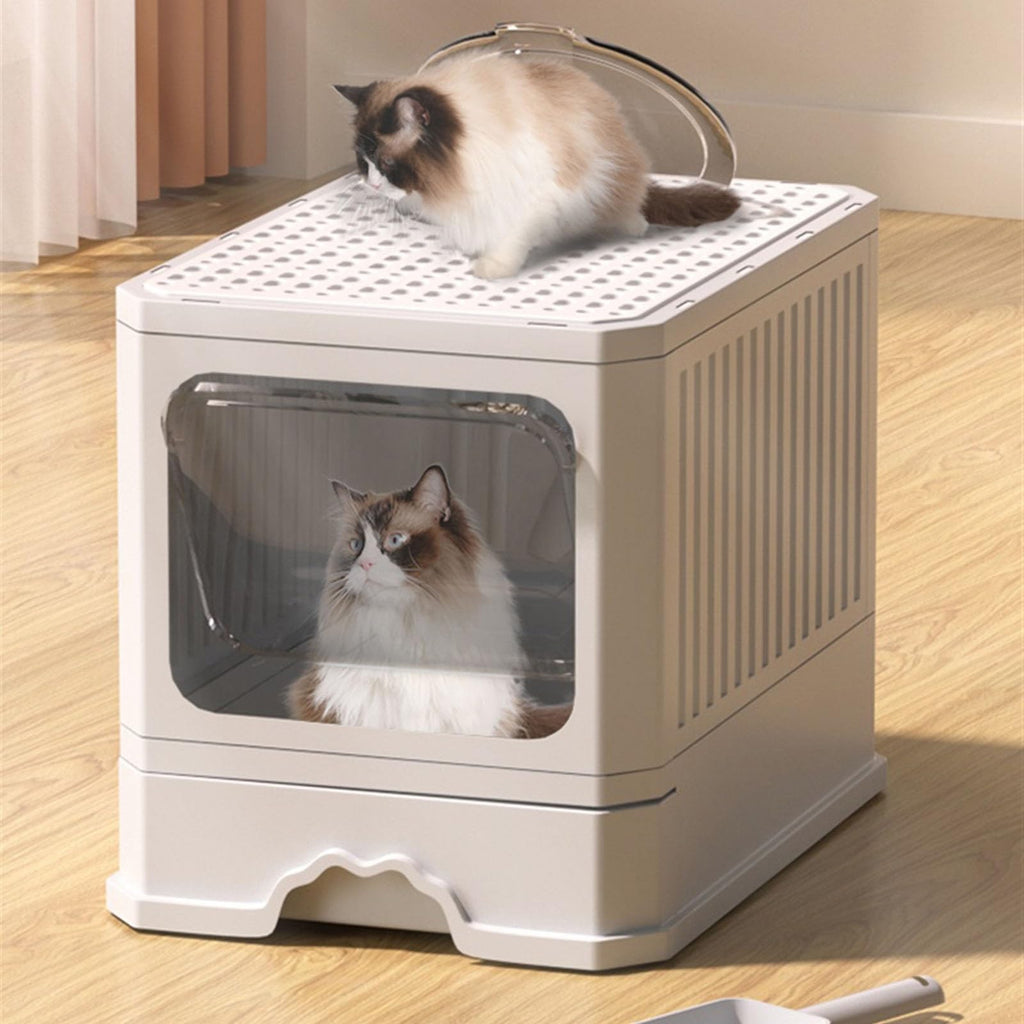 Foldable Cat Litter Box with Lid and Scoop R120