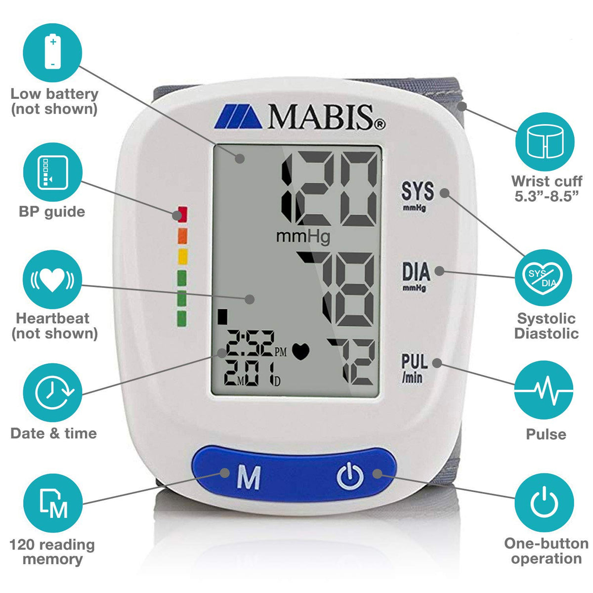Digital Wrist Blood Pressure Monitor with Automatic Wrist Cuff M6909