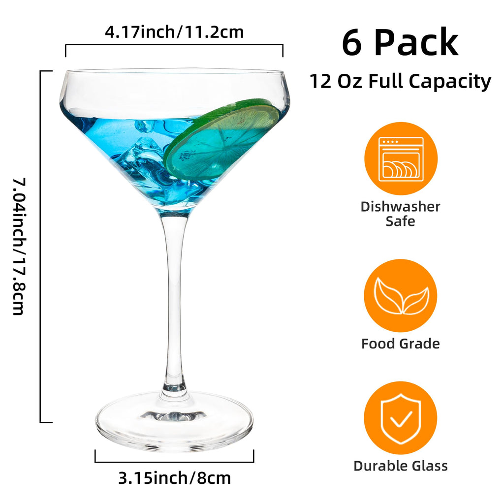 12Oz Martini Glasses Set of 6 T97957