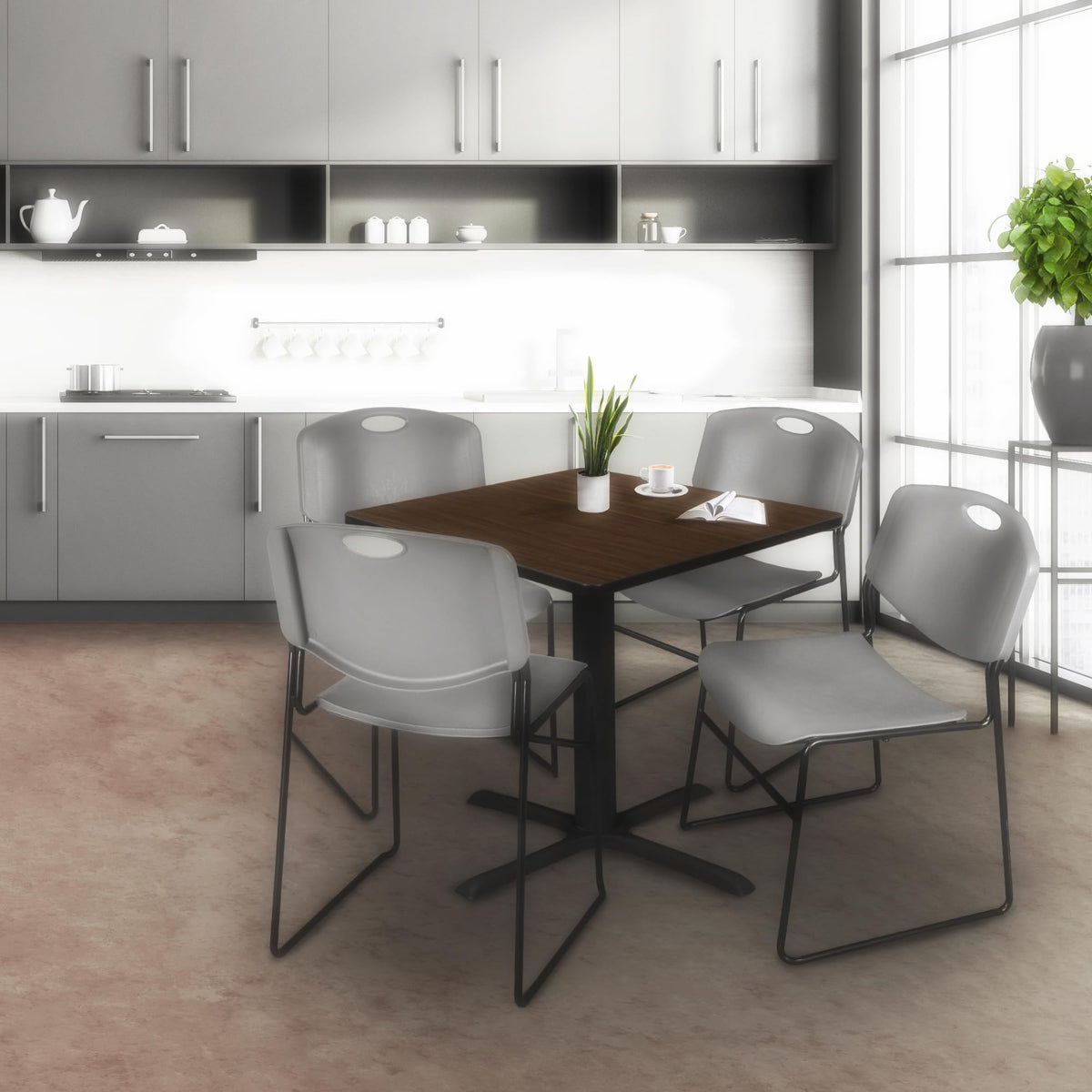 36" Square Scratch Resistant Laminate Café Table X76575