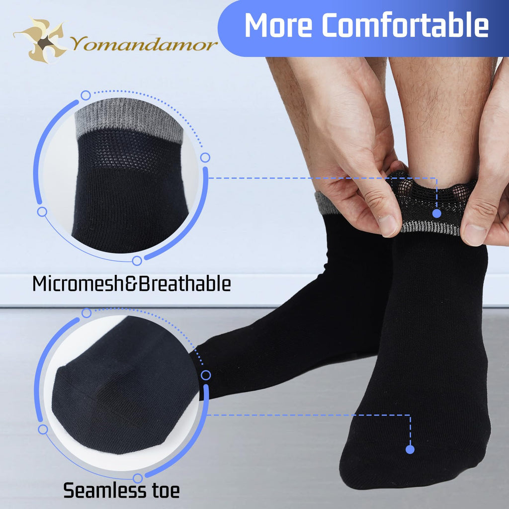 Men's Diabetic Ankle Socks with Seamless Toe, 6 Pairs L Size P9249