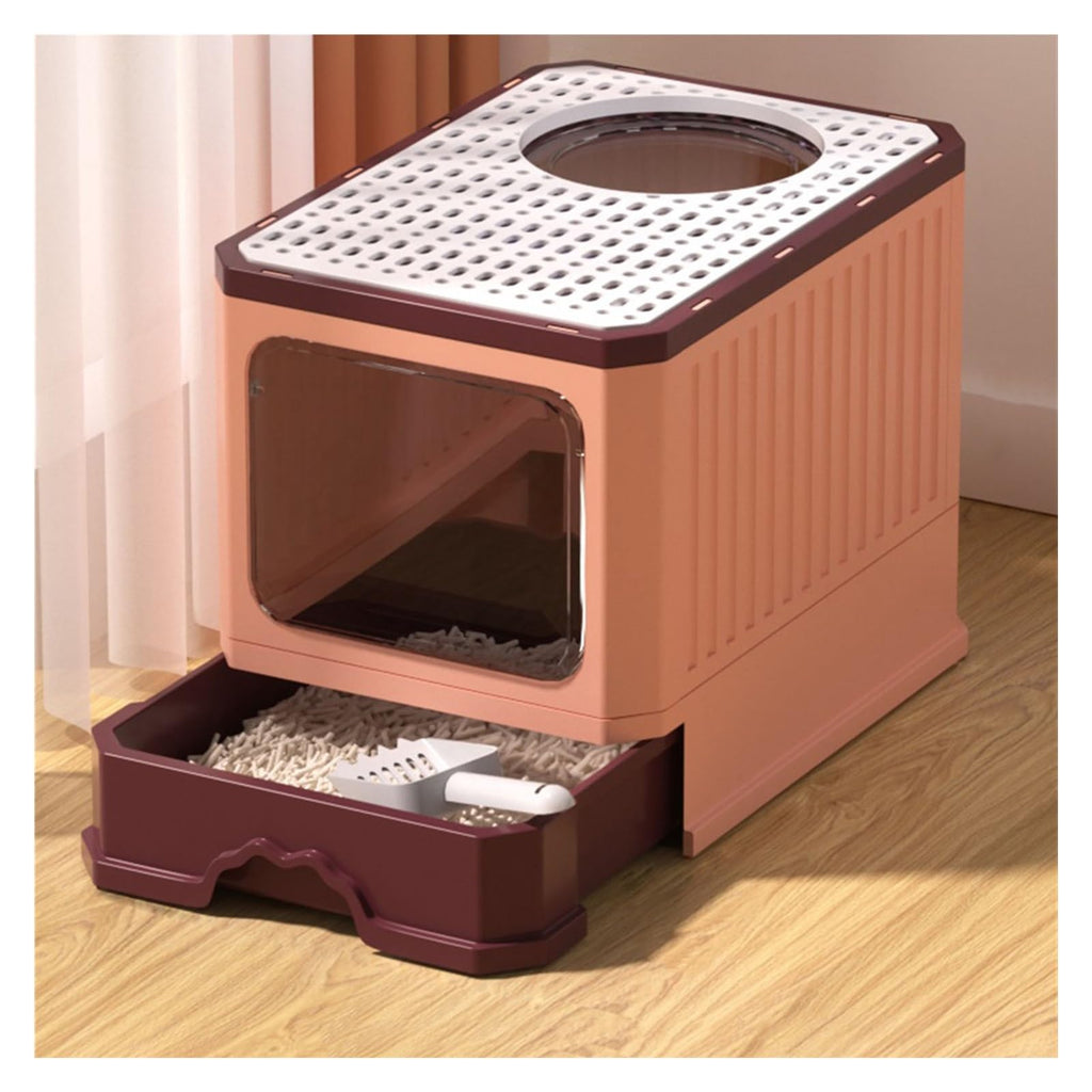 Foldable Cat Litter Box with Lid and Scoop R120