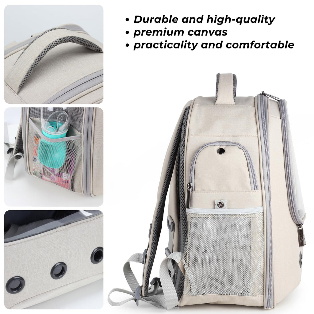 Pet Carrier Backpack, Airline-Approved (Beige) S476