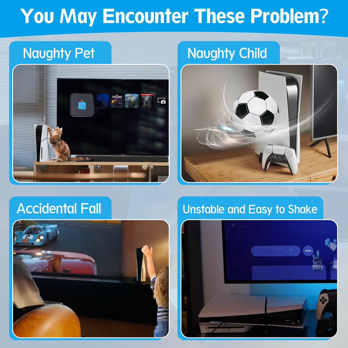 4Pcs Console Stand for PS5 Slim M801