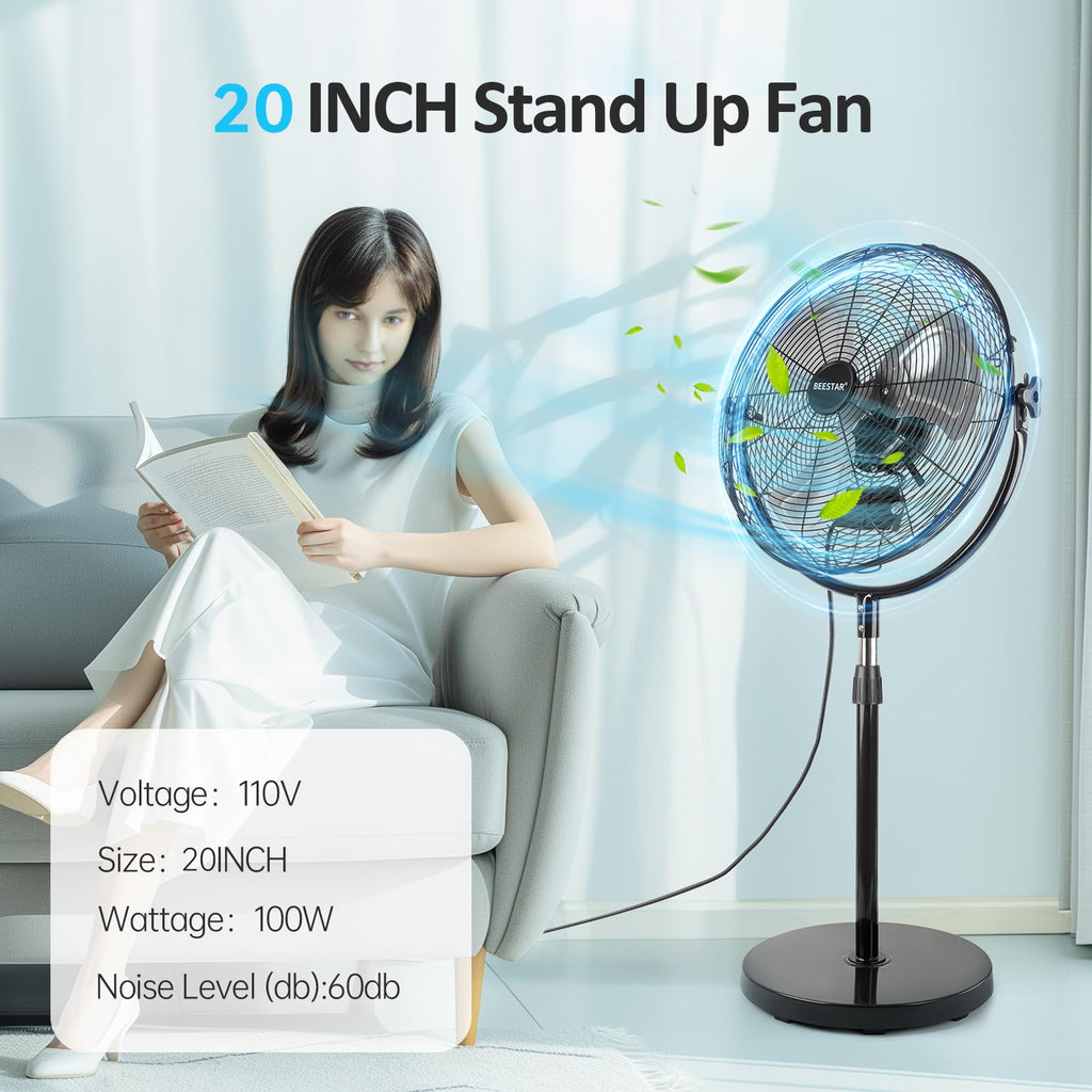 20 Inch Heavy Duty High Velocity Metal Stand Pedestal Fan B355