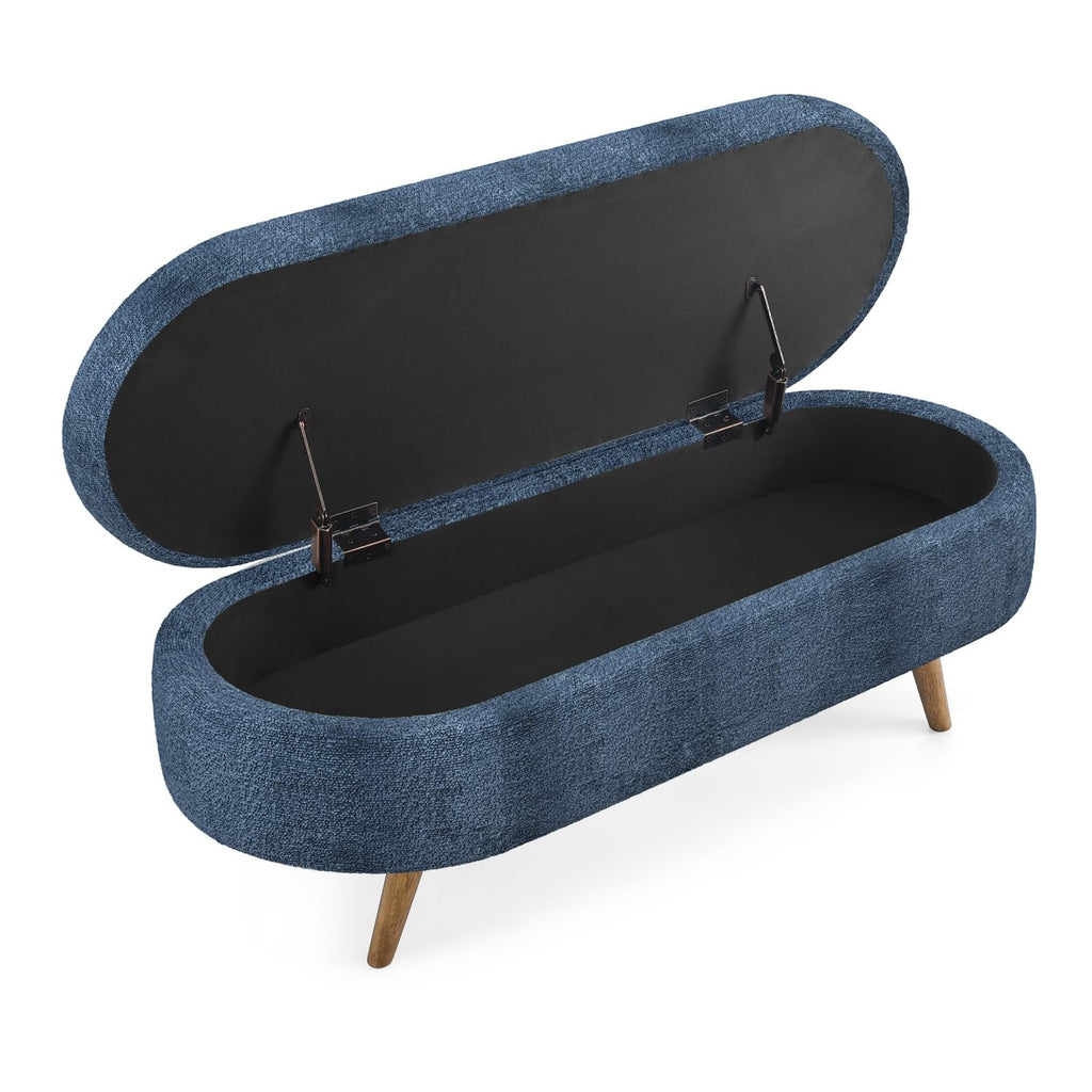 Oval Storage Bench with Rubber Wood Legs Y923