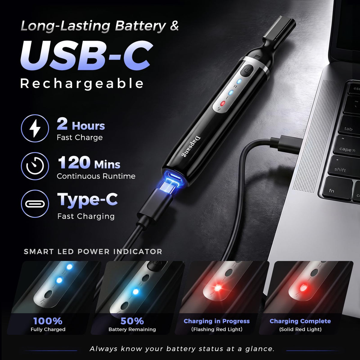 Electric Rechargeable Eyebrow Trimmer with Rinseable Blade D93260