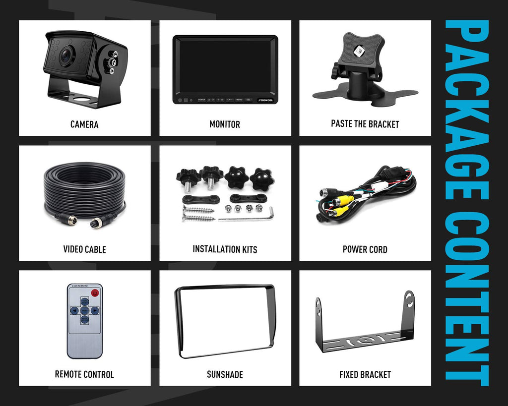 Wired Backup Camera System with 7" Monitor W626