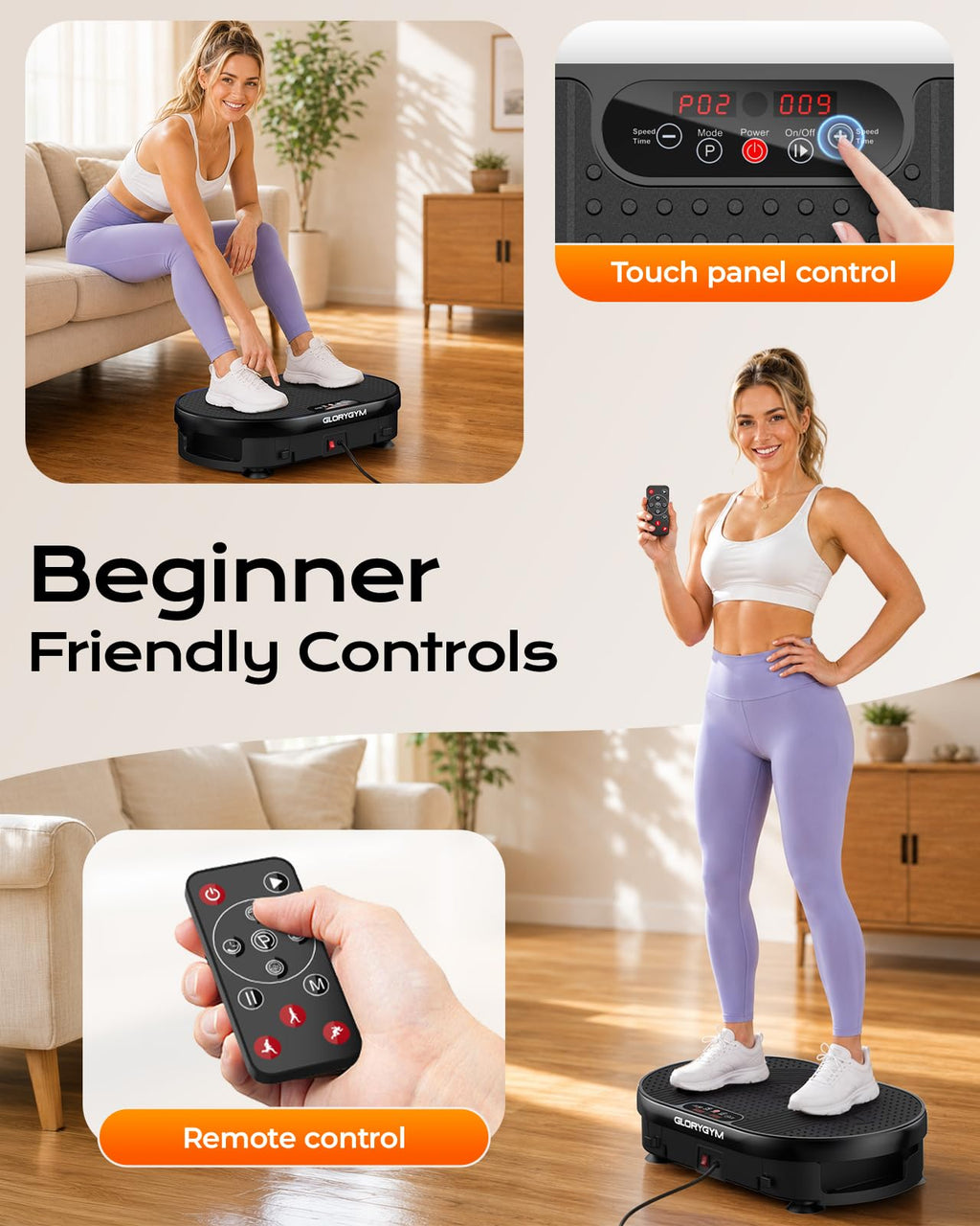 Vibration Plate Exercise Machine with Resistance Bands V693
