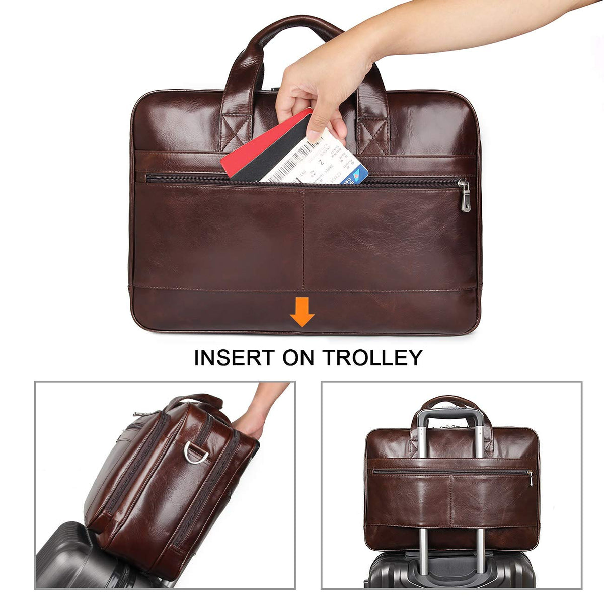 Leather 16'' Laptop Messenger Bag P578
