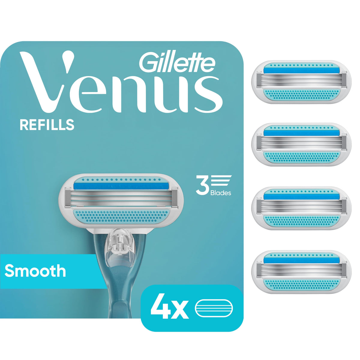 Women's 3 Blade Razor Refills, 4 Count D9461