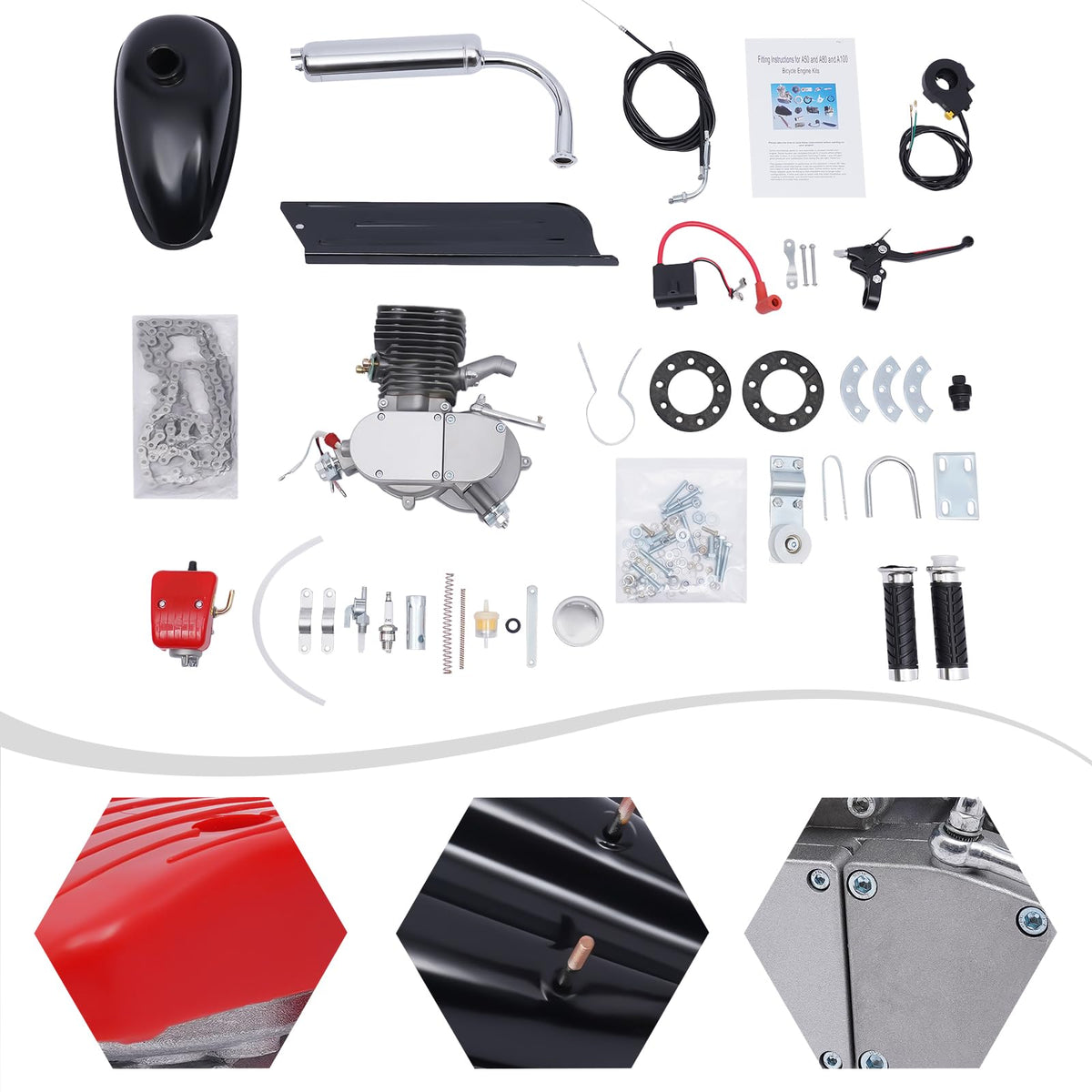 2 Stroke 100cc Bicycle Engine Kit with 36 Tooth Sprocket M9161