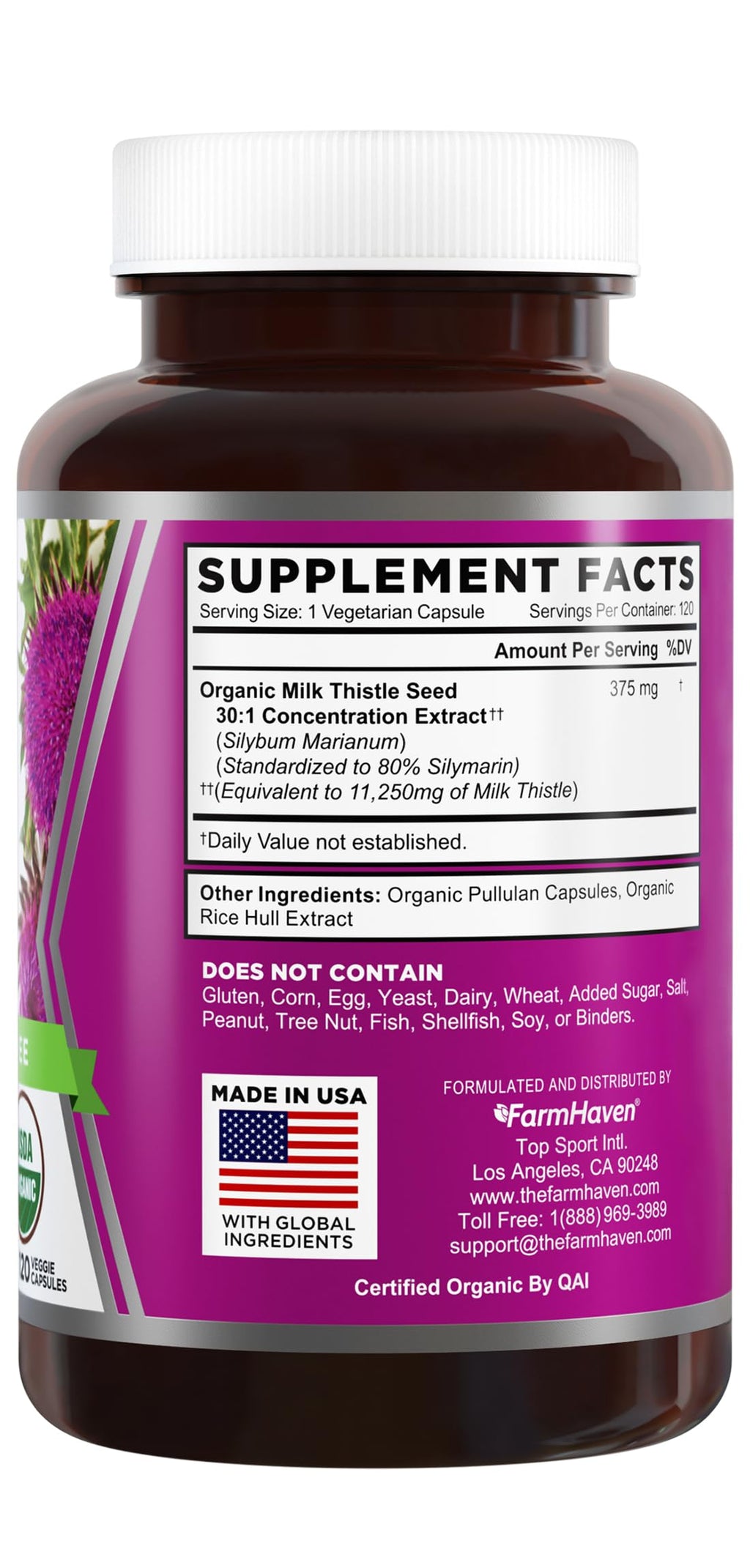 Organic Milk Thistle 120 Vegan Capsules Q21230