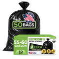 55 Gallon Heavy Duty Black Trash Bags 50 Count N784