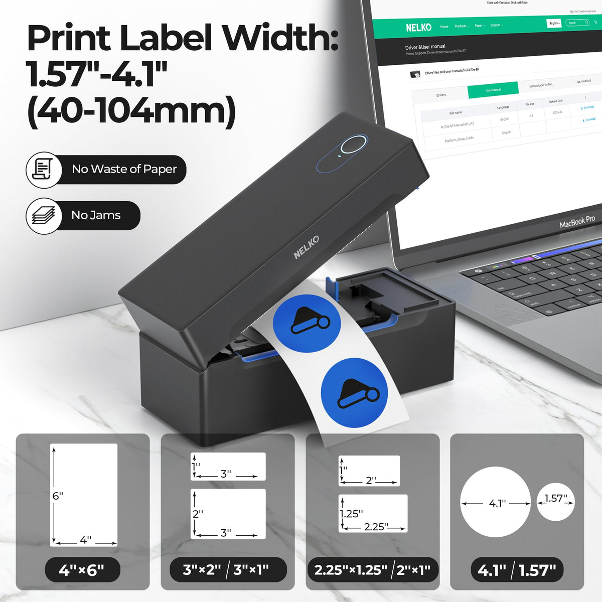 Bluetooth Thermal Shipping Label Printer J578634