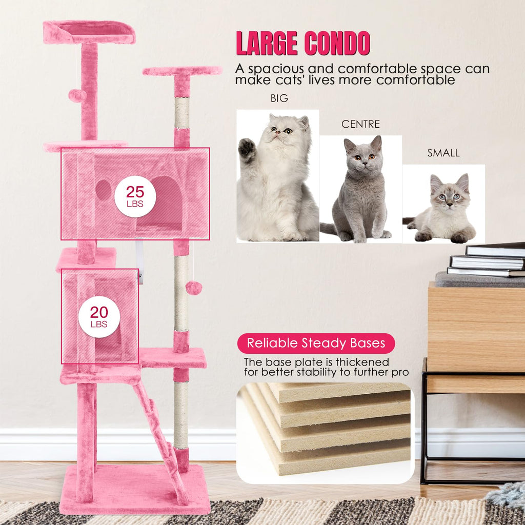 70in Cat Tree Tower with Scratching Post T432