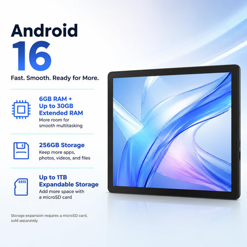 10.1 Inch Android 16 Tablet with 36GB RAM 256GB ROM N283082