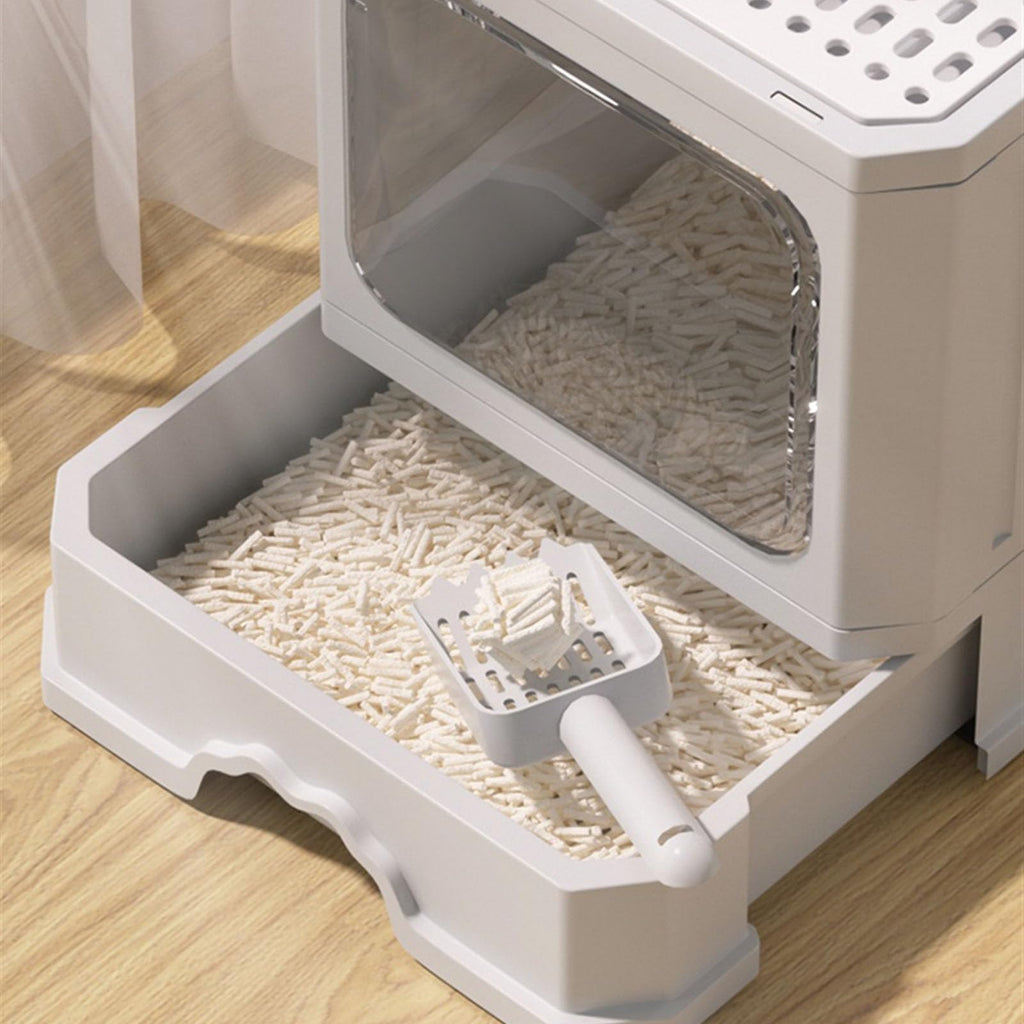 Foldable Cat Litter Box with Lid and Scoop R120