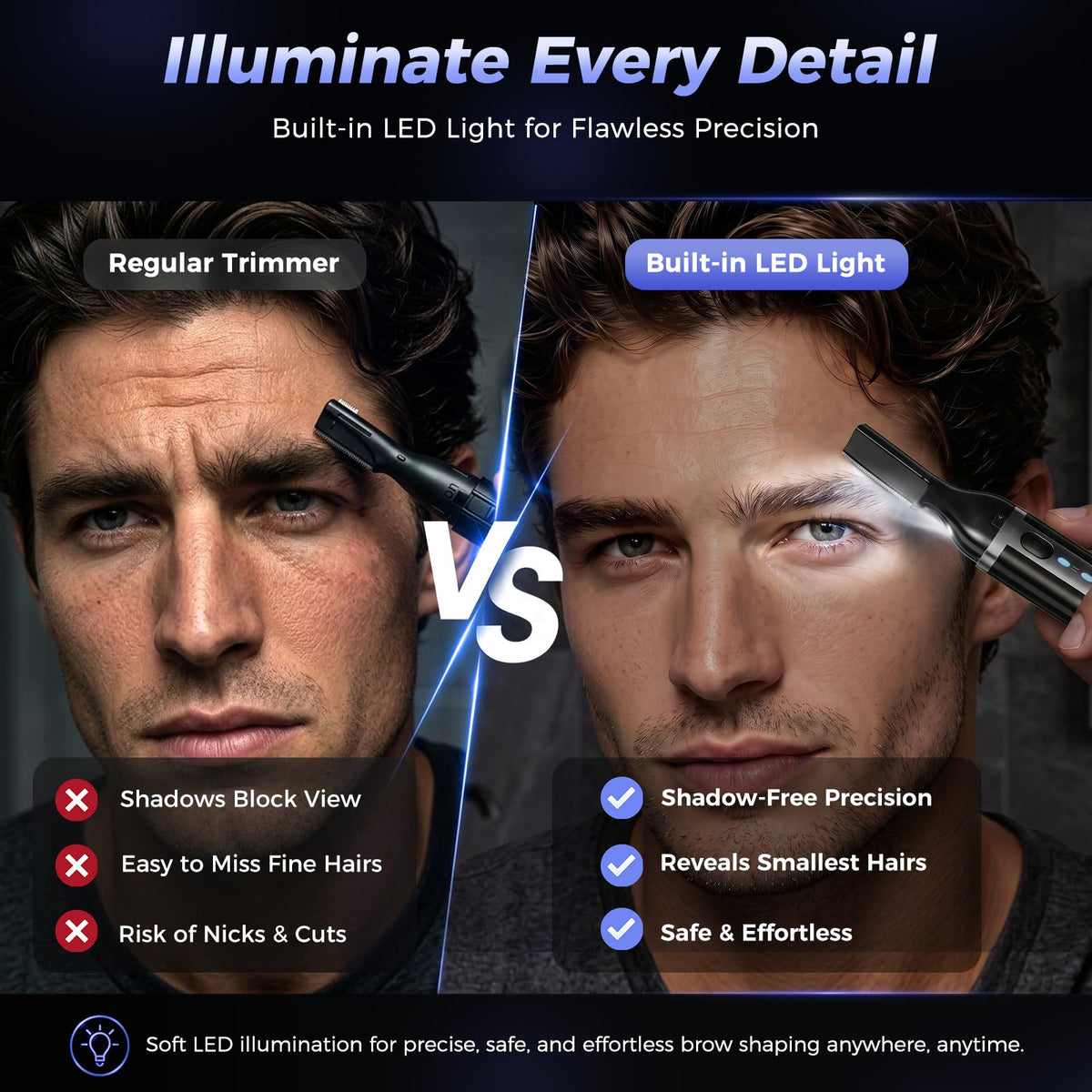 Electric Rechargeable Eyebrow Trimmer with Rinseable Blade D93260