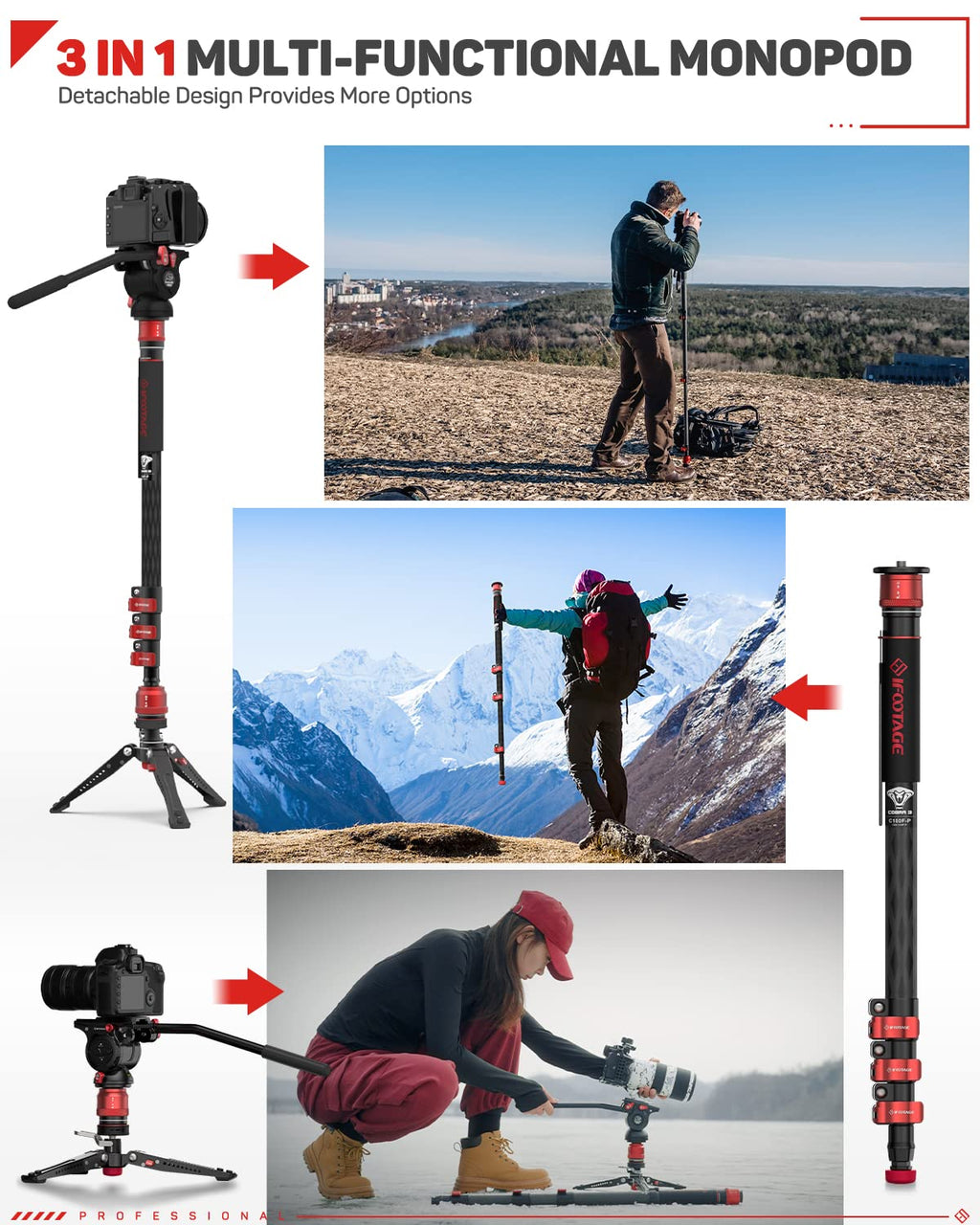 Carbon Fiber Monopod O8075