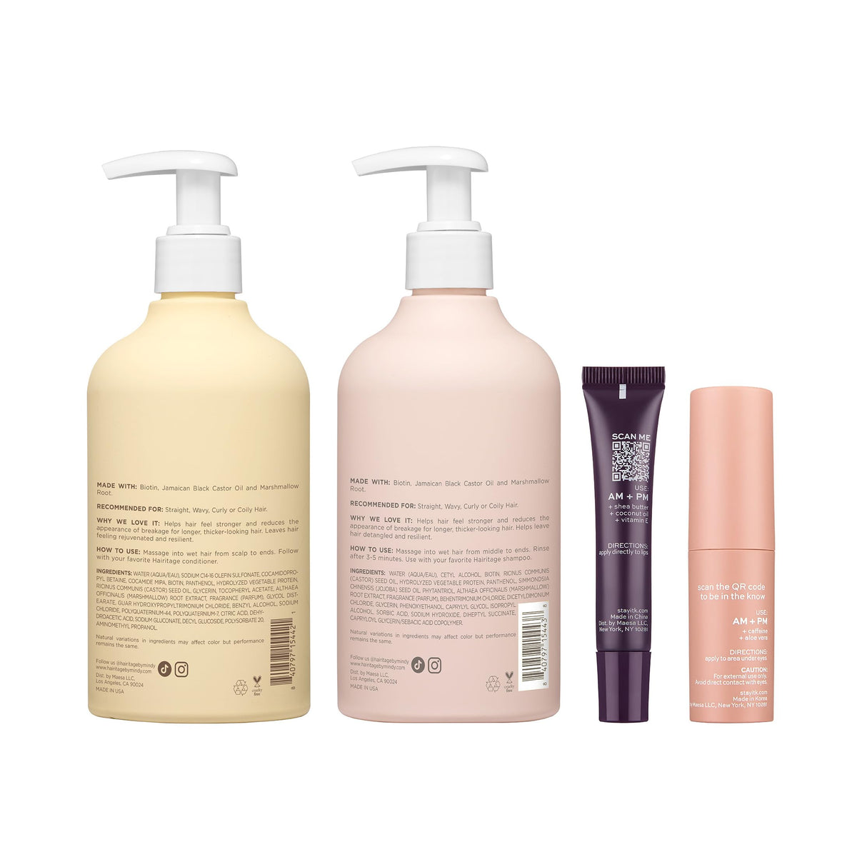 Biotin Castor Oil Shampoo & Conditioner, Eye Stick + Shea Butter Lip Balm D705726