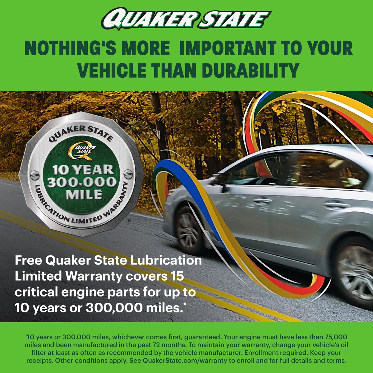10W-30 Full Synthetic Motor Oil, 5 Quart B406413