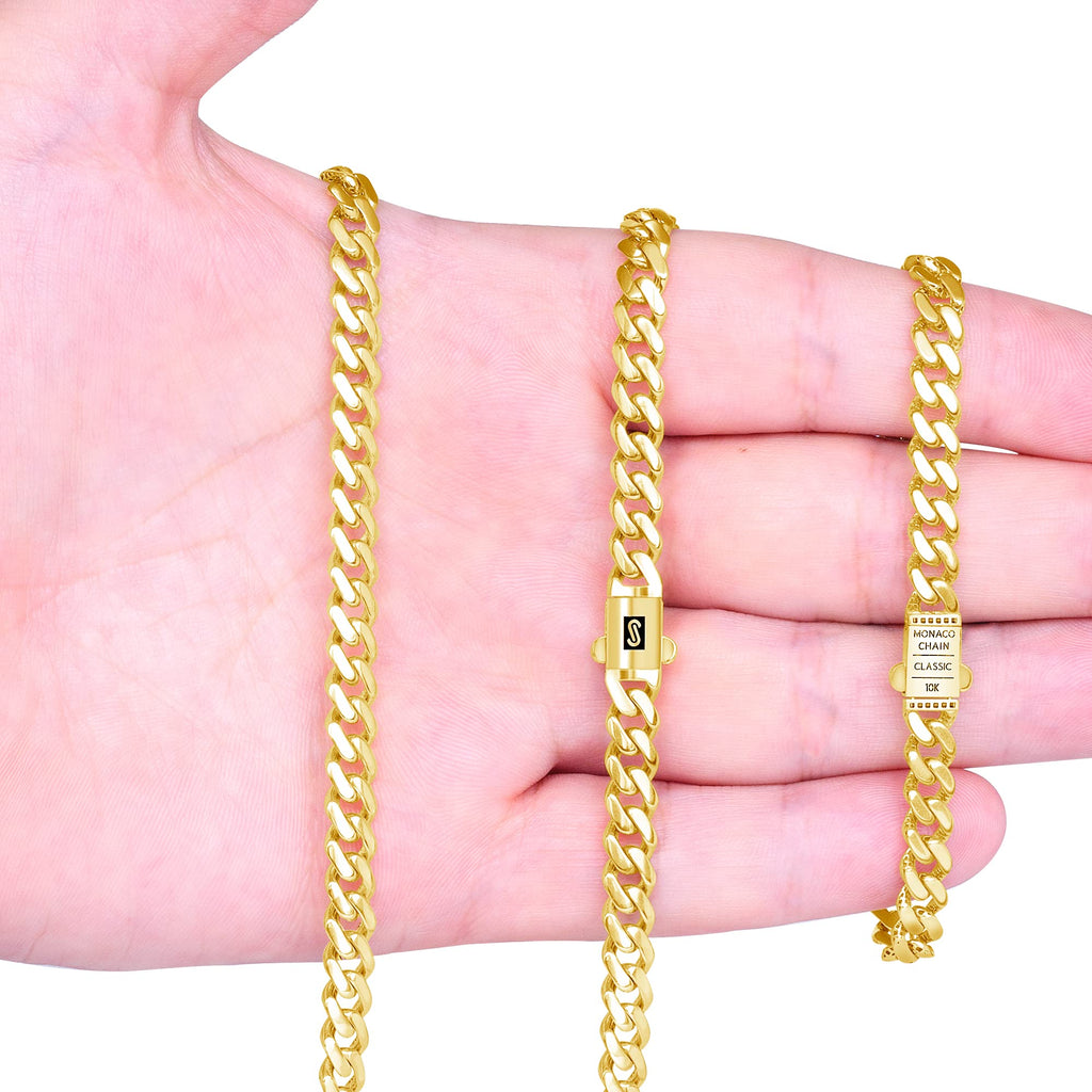 10k Yellow Gold Cuban Link Chain Necklace S518