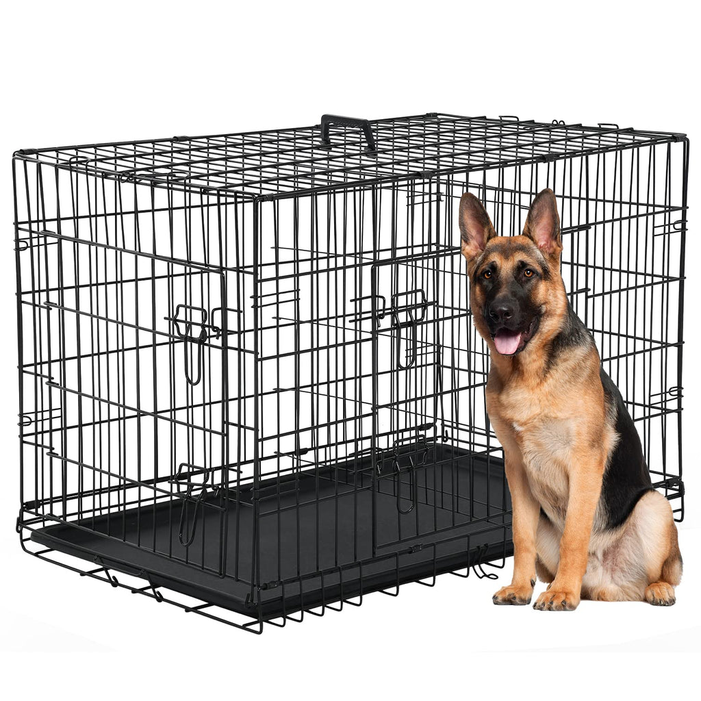48 Inch Double-Door Dog Crate with Divider F218
