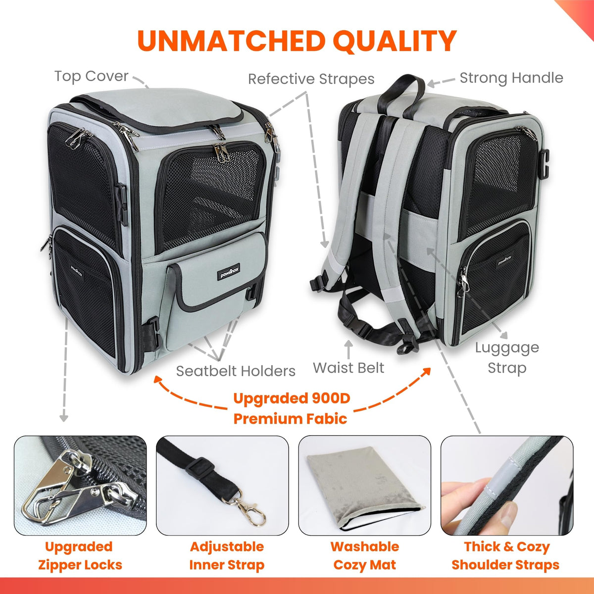 Expandable Cat Backpack Carrier W160096