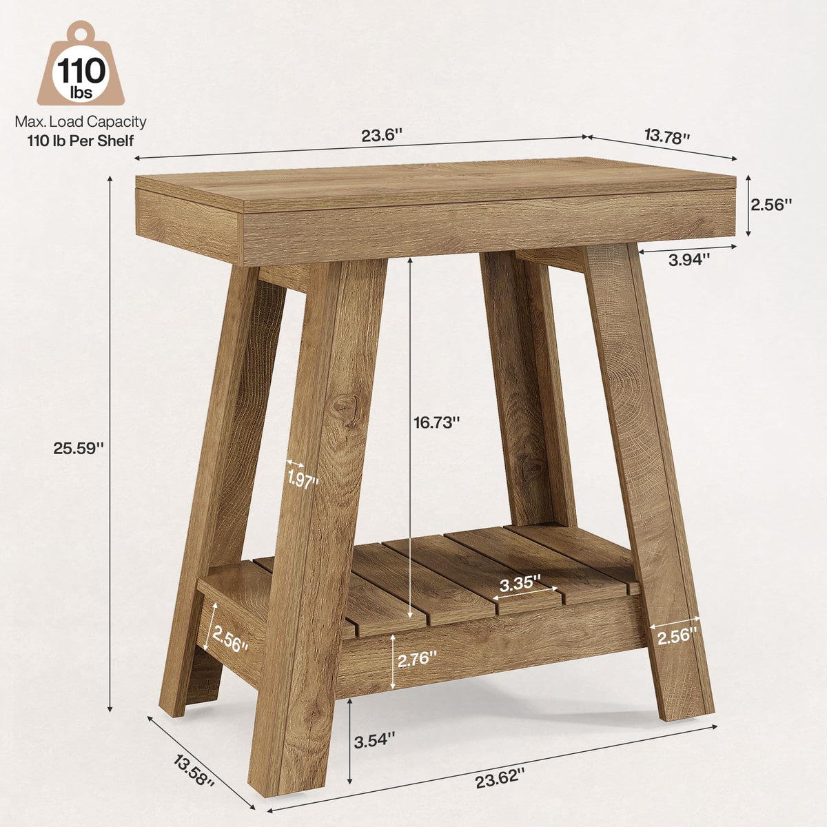 2-Tier Wooden End Table with Storage E21541