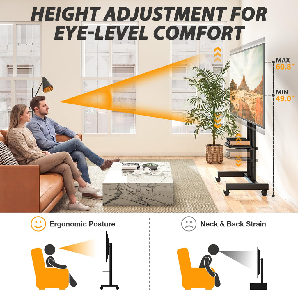 Heavy Duty Rolling TV Stand for 27-80 inch TVs W876498
