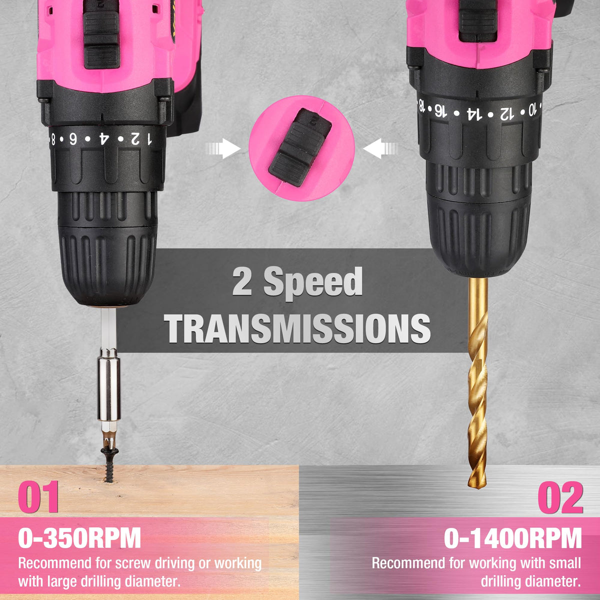 Pink 20V Cordless Drill Set with Battery and Charger T851