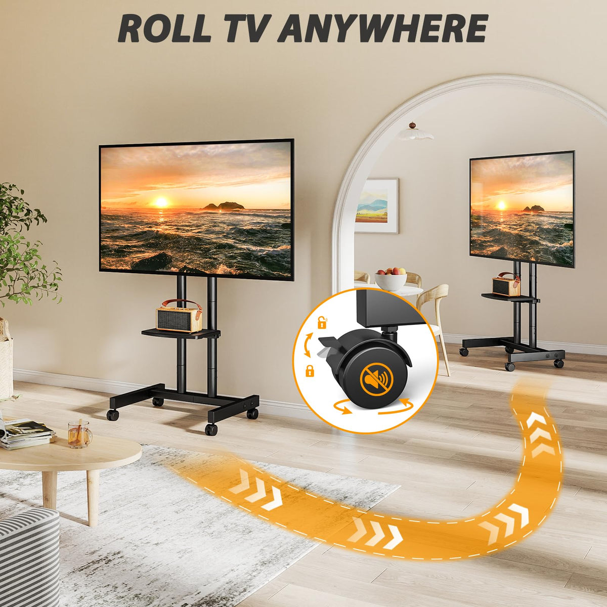 Heavy Duty Rolling TV Stand for 27-80 inch TVs W876498